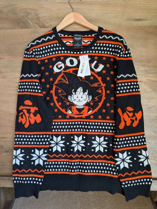 dragon ball z Other - Boxlunch Sweater Mens Medium Black Dragon Ball Z Goku Holiday Long Sleeve NWT